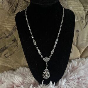 RMN (Roman) Gothic Necklace - Silver Tone